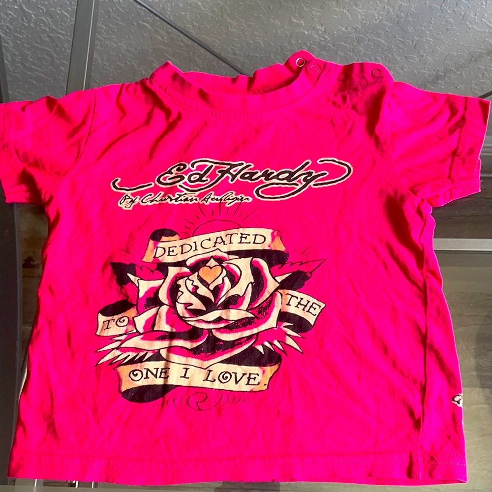 Ed Hardy pink t shirt